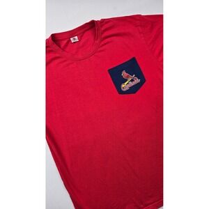 Adult XL Red St Louis Cardinals Pocket T Shirt Baseball MLB Tee